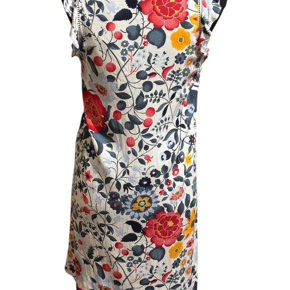 Loft Floral Shift Dress Women’s XS V-Neck Flutter Cap Sleeves Multicolor - Picture 3 of 6